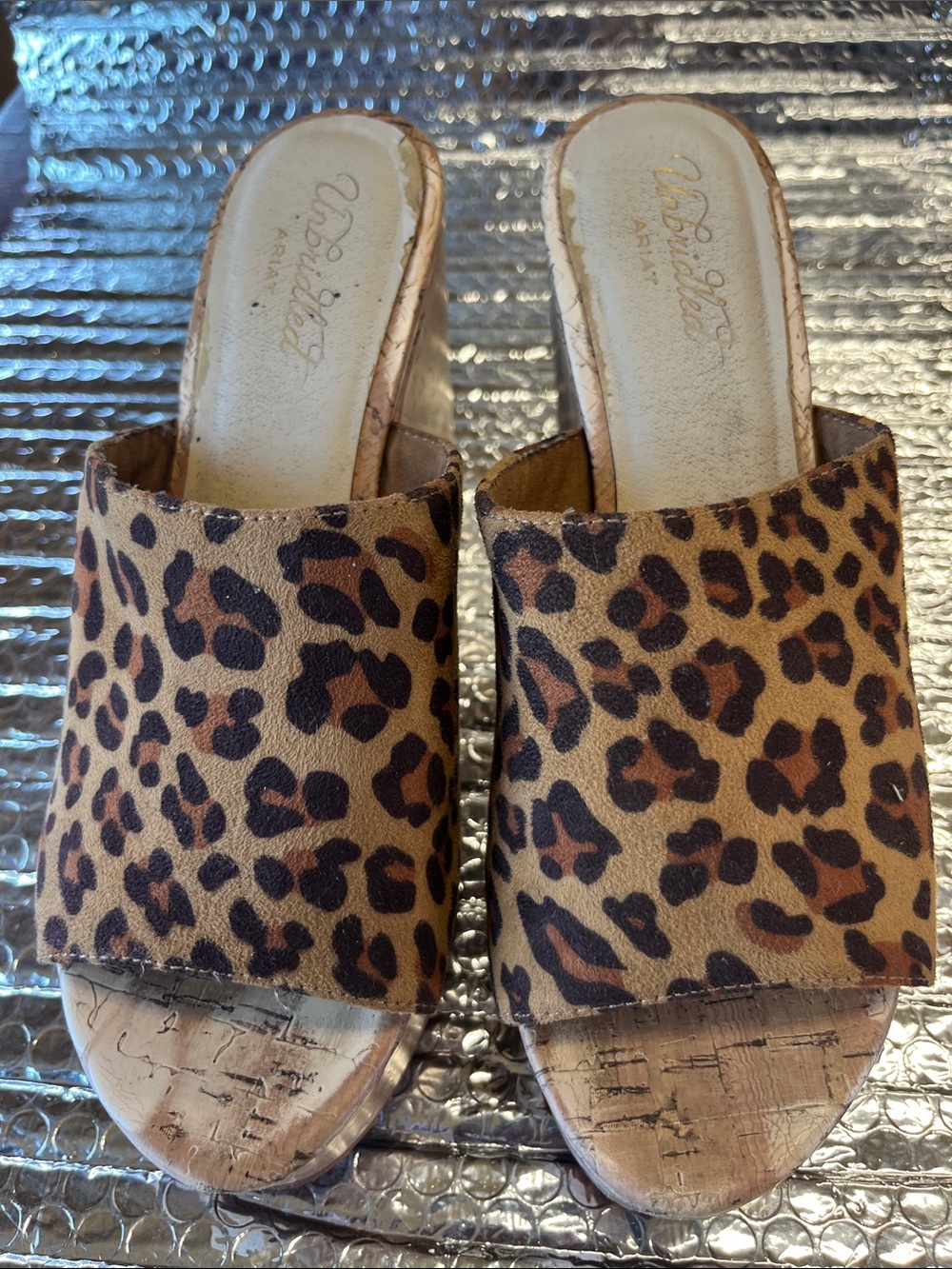 Leopard Print Slide Mules - Brown/Black